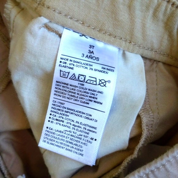 old navy tan stretch cotton pull-on trousers pants 3T toddler girls - Picture 3 of 6